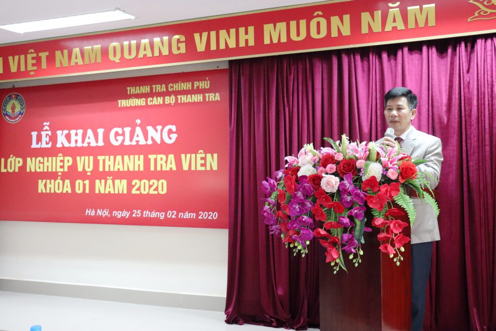 ThS Nguyễn Viết Thạch PHT Trg CBTT phát biểu khai giảng khóa học