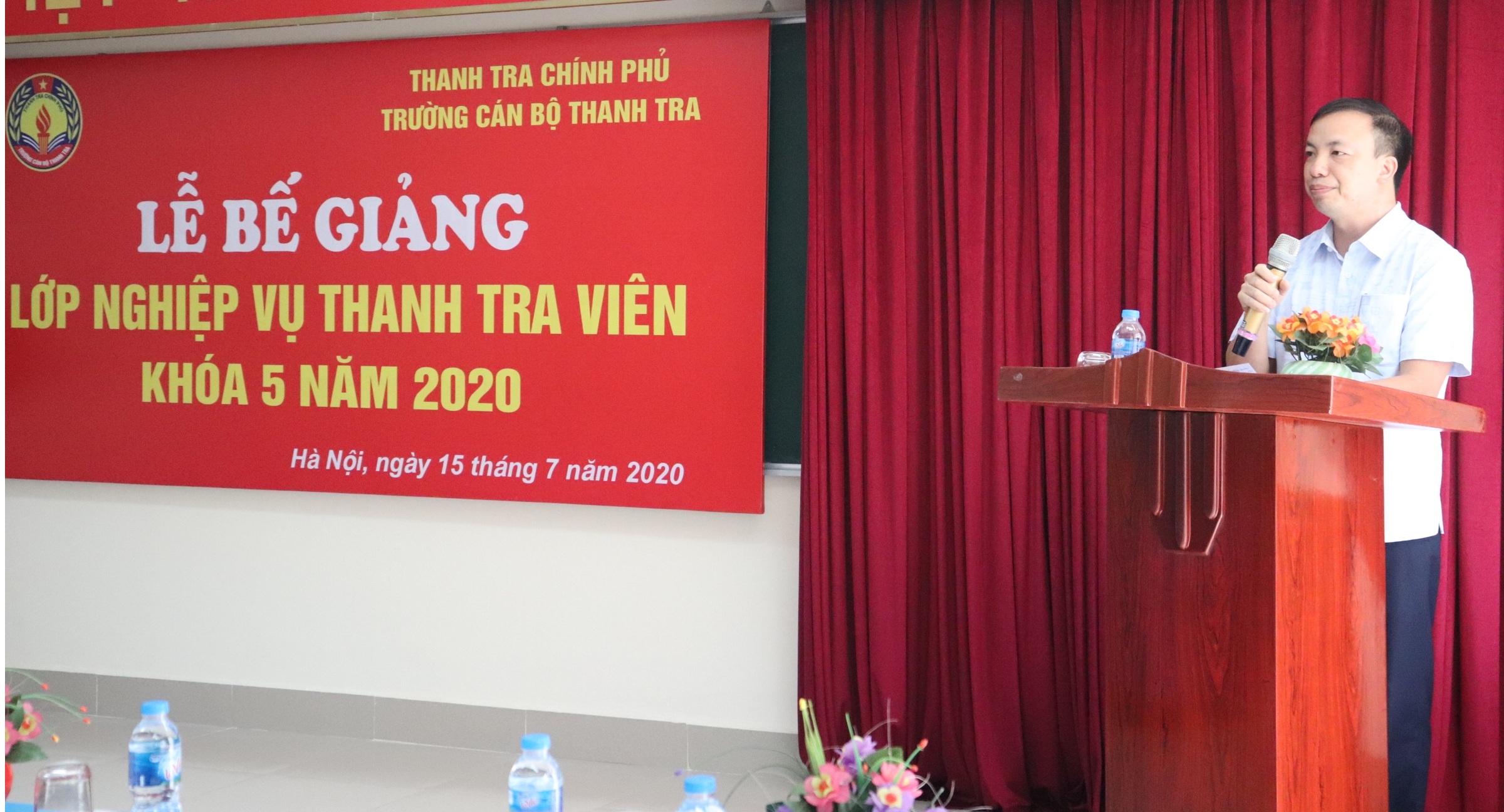 Đại diện học viên phát biểu tại lễ bế giảng