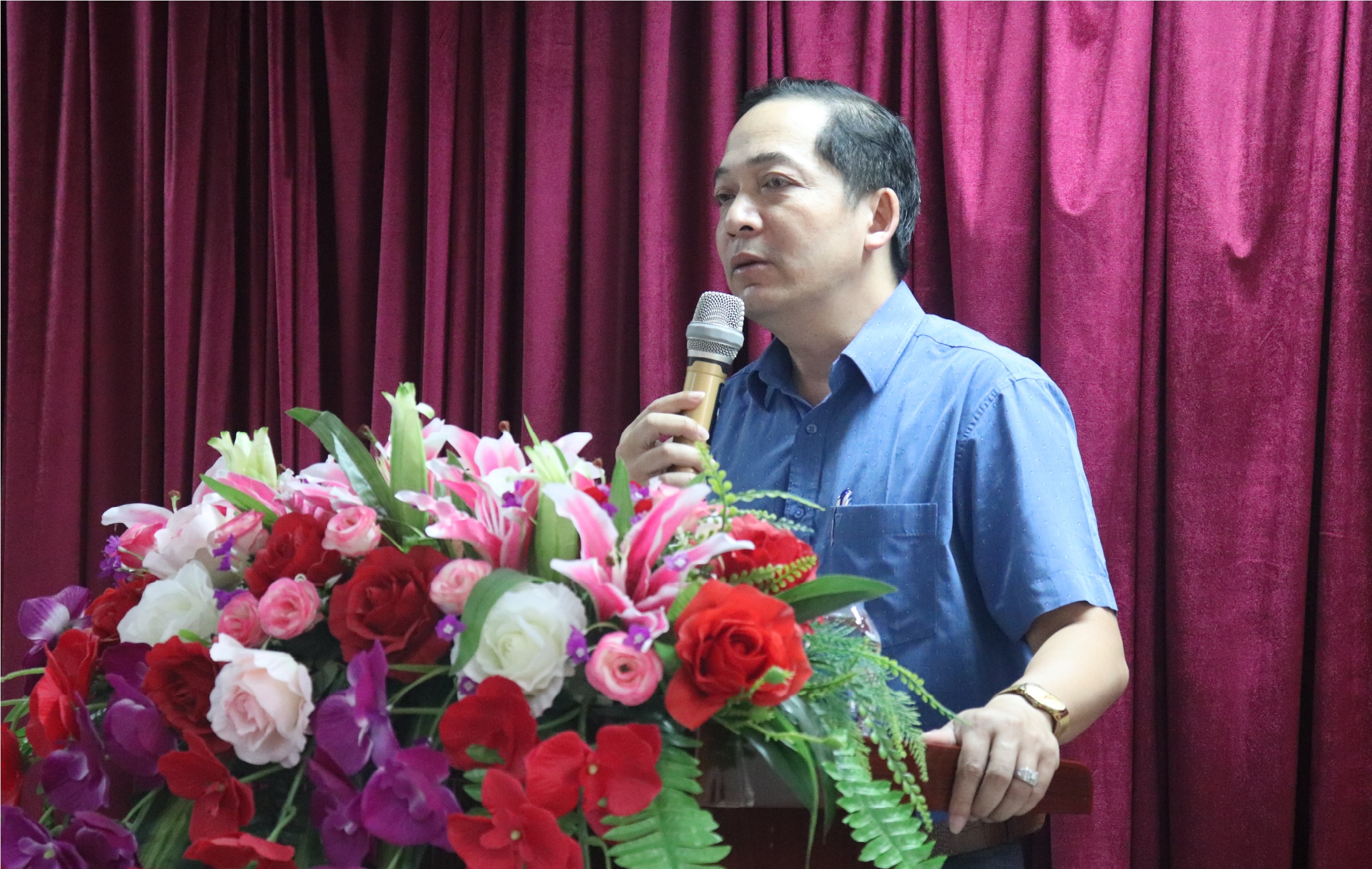 TS Nguyễn Huy Hoàng PHT nhà trường phát biểu tại Lễ khai giảng