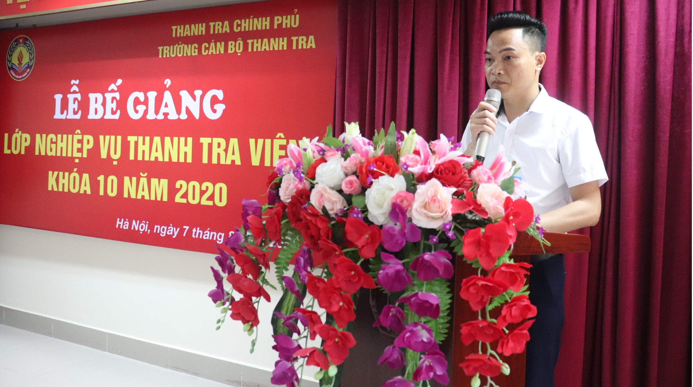 ĐẠi diện học viên phát biểu tại Lễ Bế giảng