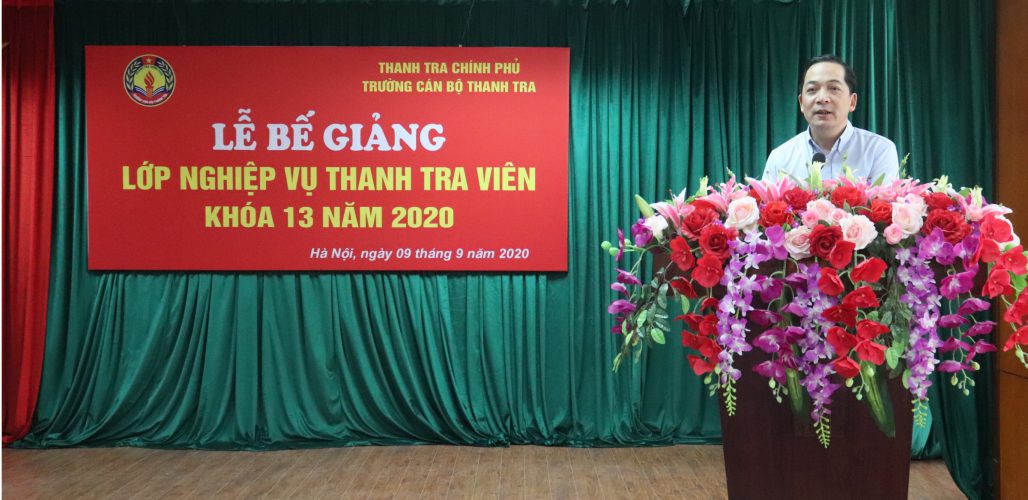 TS Nguyễn Huy Hoàng PHT trg CBTT phát biểu bế giảng khóa học