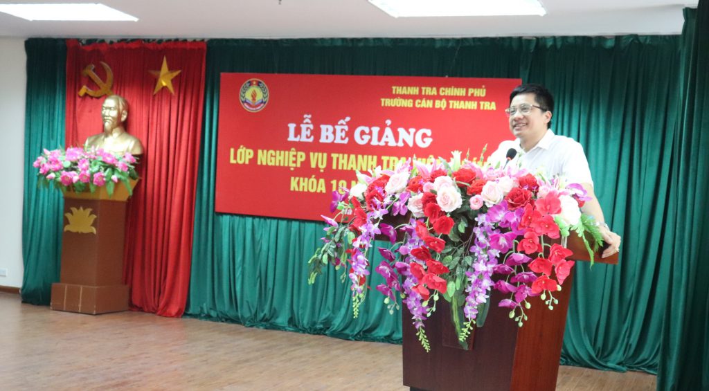 TS Trịnh Văn Toàn PHT trường CBTT phát biểu bế giảng khóa học