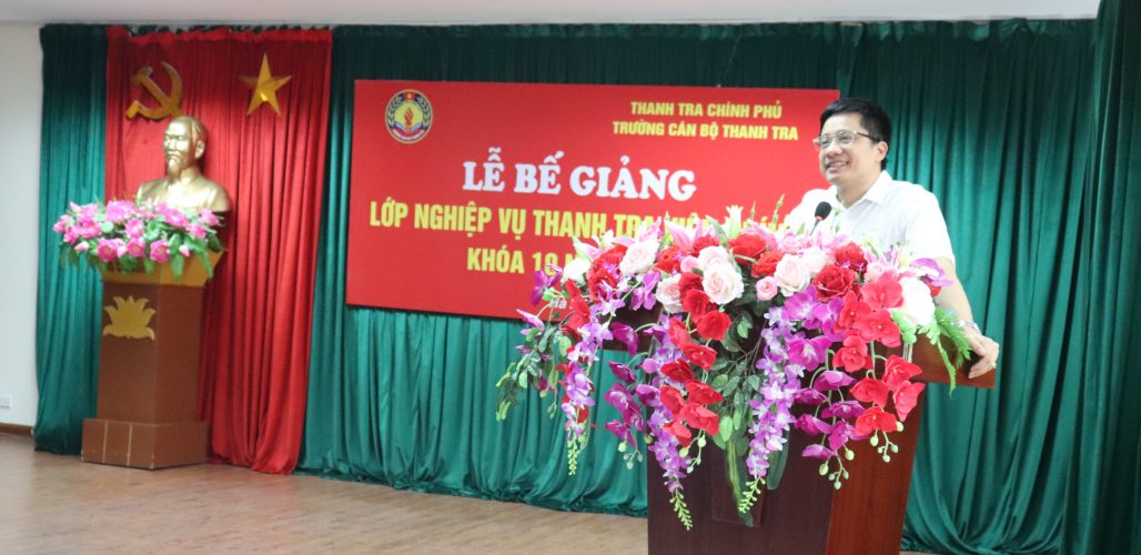 TS Trịnh Văn Toàn PHT trường CBTT phát biểu bế giảng khóa học