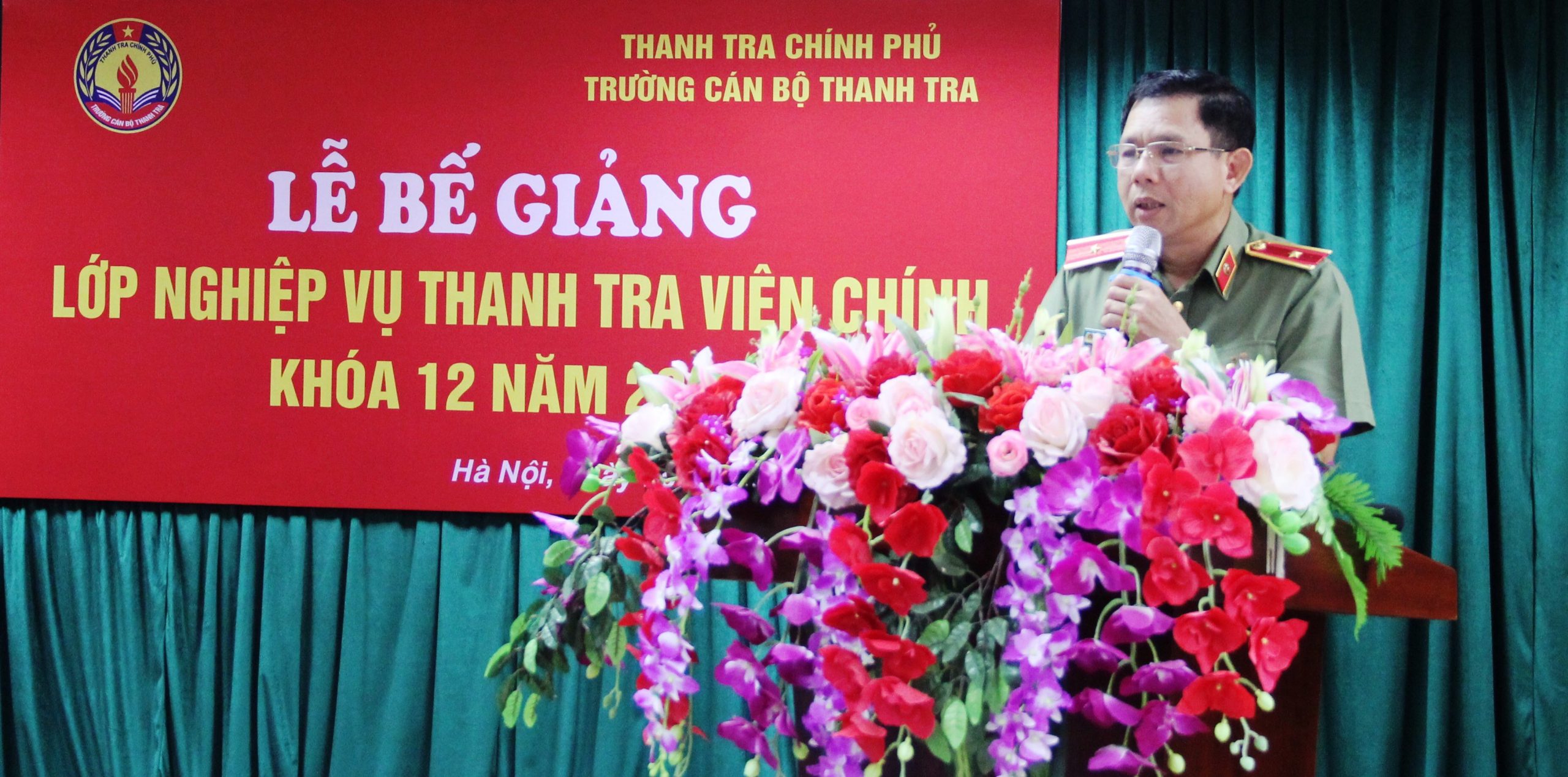 Thiếu tướng Nguyễn Ngọc Hiếu PCTT Bộ Công An phát biểu tại Lễ Bế giảng