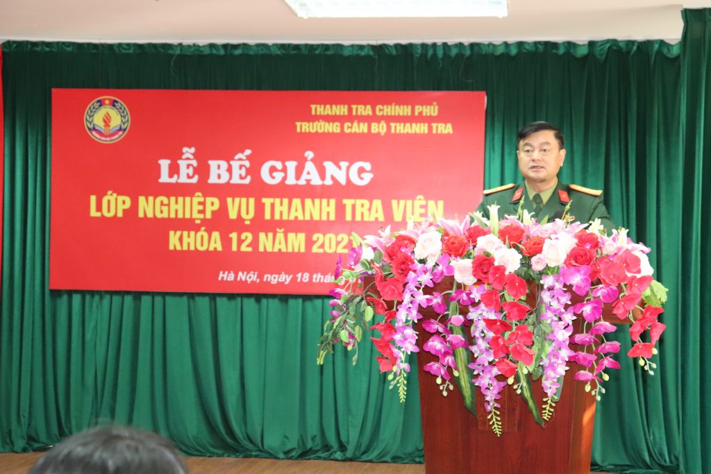 Bế giảng lớp Nghiệp vụ Thanh tra viên  Khóa 12 năm 2021 cho Thanh tra Bộ Quốc Phòng