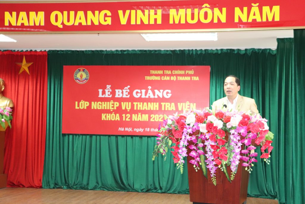 Bế giảng lớp Nghiệp vụ Thanh tra viên  Khóa 12 năm 2021 cho Thanh tra Bộ Quốc Phòng
