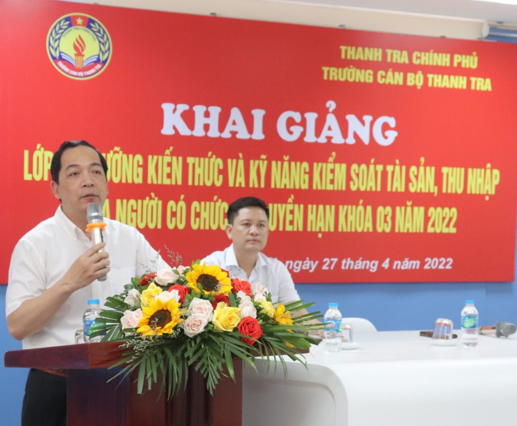 Khai giảng Lớp Bồi dưỡng kiến thức và kỹ năng kiểm soát tài sản, thu nhập của người có chức vụ, quyền hạn Khóa 03 năm 2022 cho khu vực niềm Trung – Tây Nguyên