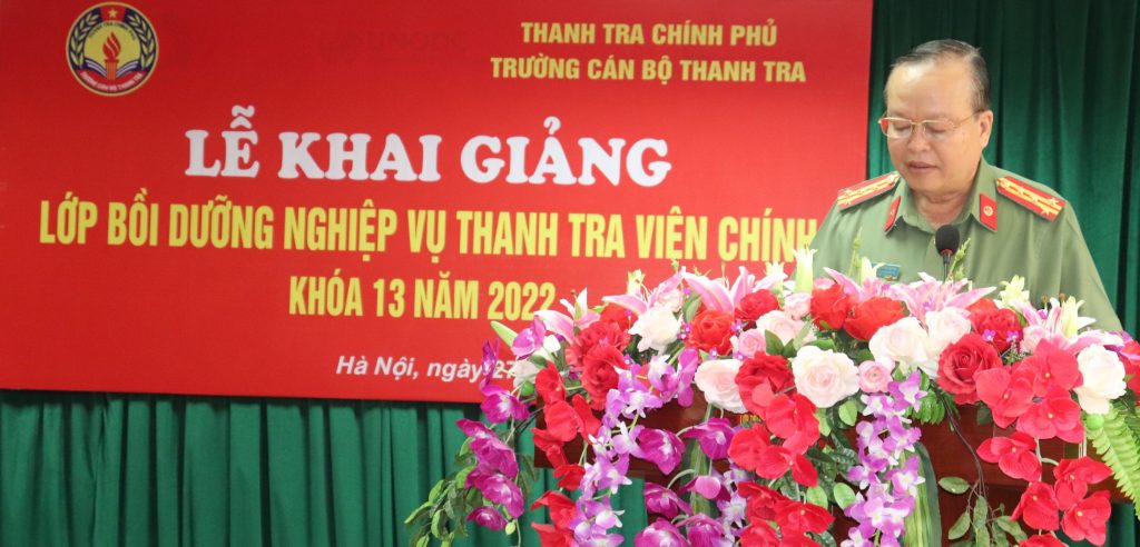 Hơn 70 cán bộ, chiến sĩ công an nhân dân tham gia Lớp Bồi dưỡng nghiệp vụ Thanh tra viên chính Khóa 13 năm 2022 tại Trường Cán bộ Thanh tra.