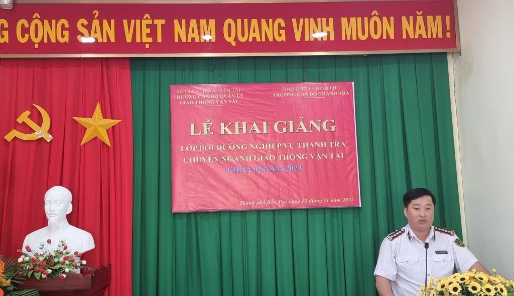 Khai giảng Lớp Bồi dưỡng nghiệp vụ Thanh tra chuyên ngành Giao thông vận tải Khóa 05-2022 cho công chức, viên chức Đường thuỷ nội địa khu vực phía Nam thuộc Cục Đường thủy nội địa Việt Nam