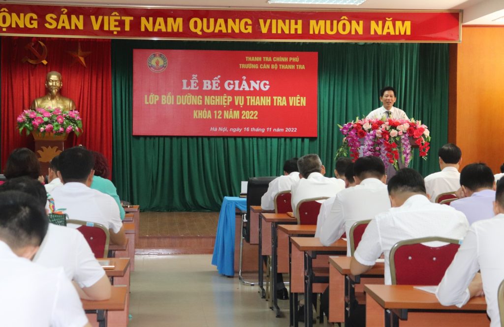 Trường Cán bộ Thanh tra tổ chức Lễ Bế giảng lớp Bồi dưỡng nghiệp vụ Thanh tra viên Khóa 12 năm 2022.