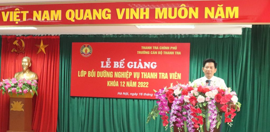 Trường Cán bộ Thanh tra tổ chức Lễ Bế giảng lớp Bồi dưỡng nghiệp vụ Thanh tra viên Khóa 12 năm 2022.