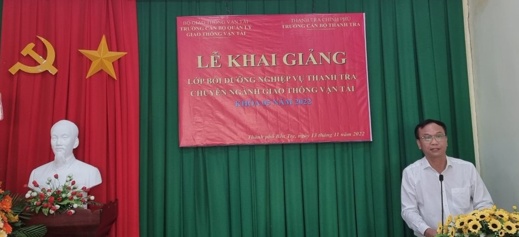 Khai giảng Lớp Bồi dưỡng nghiệp vụ Thanh tra chuyên ngành Giao thông vận tải Khóa 05-2022 cho công chức, viên chức Đường thuỷ nội địa khu vực phía Nam thuộc Cục Đường thủy nội địa Việt Nam