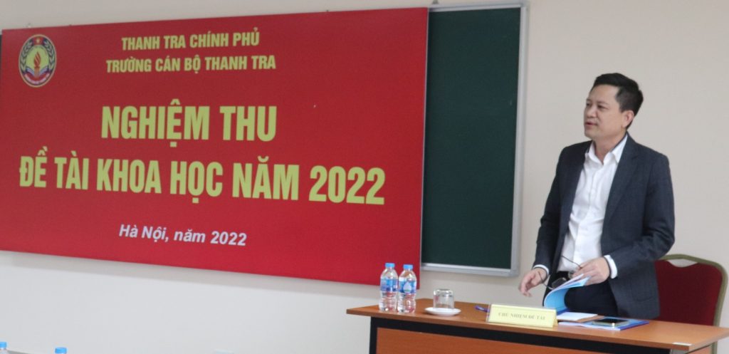 Trường Cán bộ Thanh tra tổ chức nghiệm thu thành công 02 đề tài khoa học năm 2022.