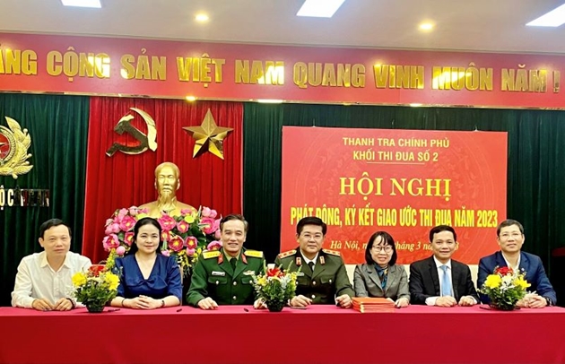 Khối Thi đua số 2 thanh tra các bộ, ngành kí giao ước thi đua năm 2023