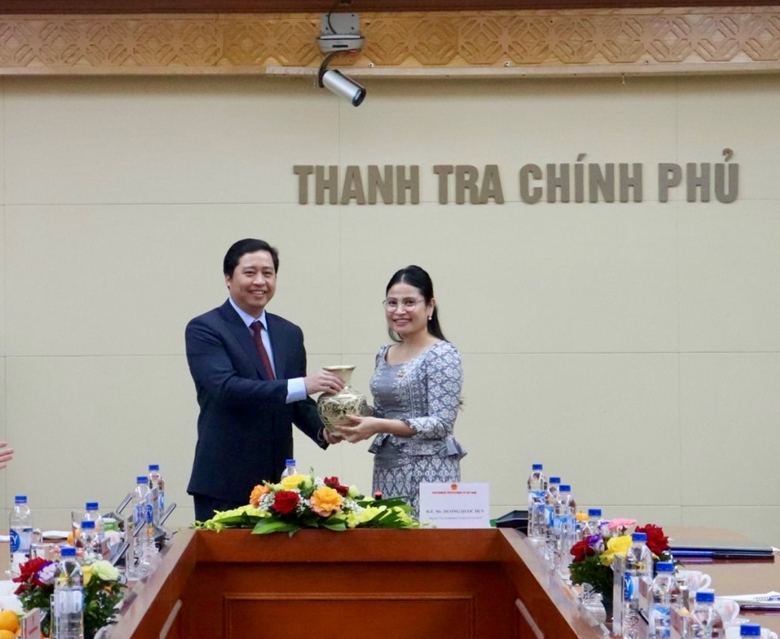 Phó Tổng Thanh tra Chính phủ tiếp xã giao Đoàn cán bộ Thanh tra Campuchia