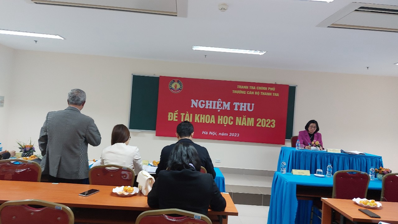 Nghiệm thu đề tài “Xây dựng phương pháp thực hành cho các lớp bồi dưỡng nghiệp vụ thanh tra”