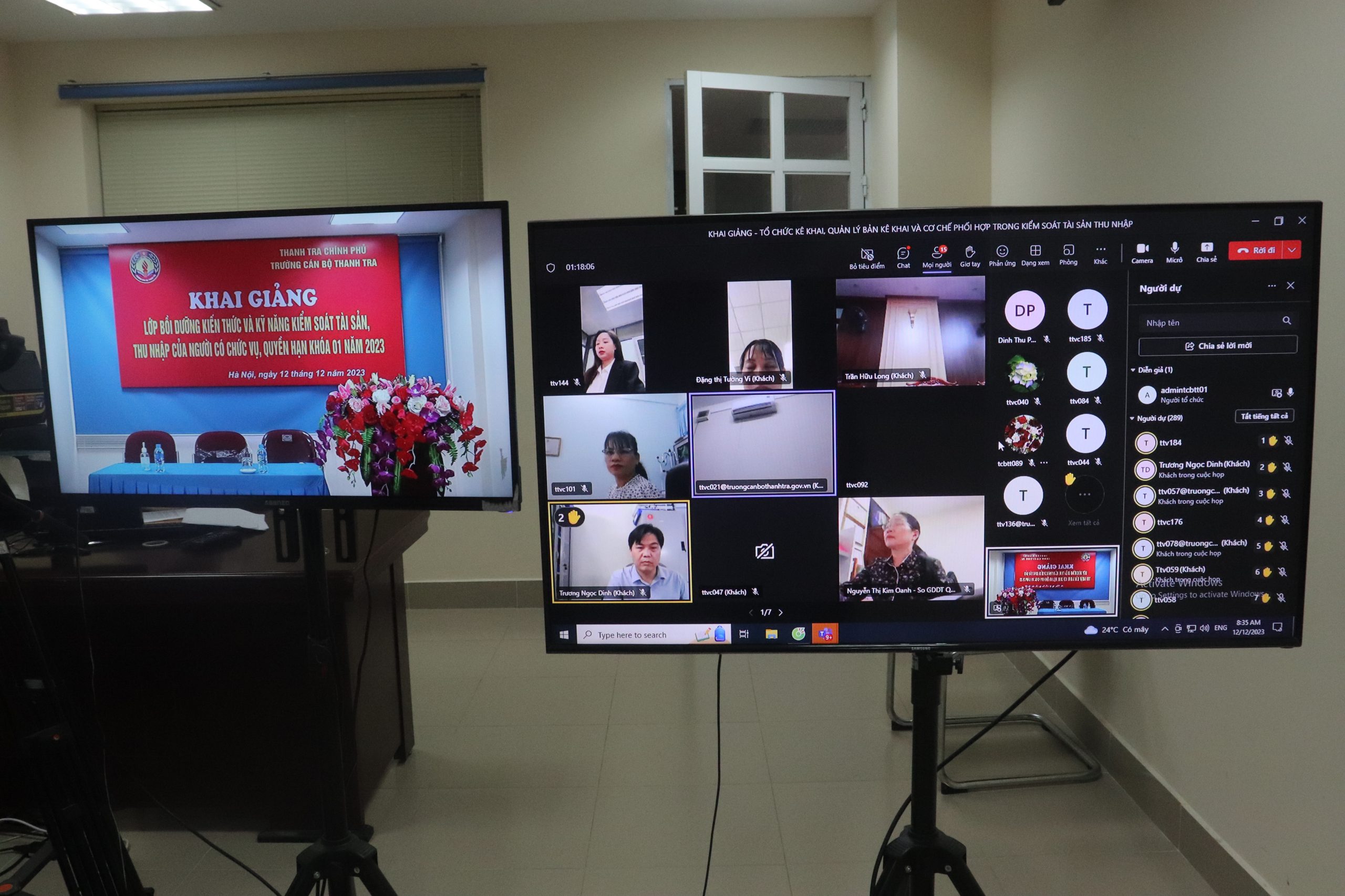 Khai giảng lớp Bồi dưỡng nghiệp vụ kiến thức và kỹ năng kiểm soát tài sản, thu nhập của người có chức  vụ, quyền hạn khóa 01/2023