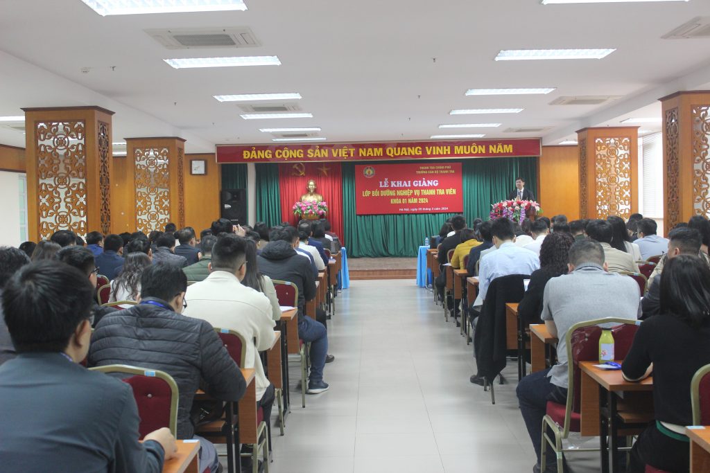 Khai giảng Lớp Bồi dưỡng nghiệp vụ Thanh tra viên Khóa 01 năm 2024 tại Trường Cán bộ Thanh tra cho hơn 150 công chức thanh tra bộ, ngành và các tỉnh phía Bắc