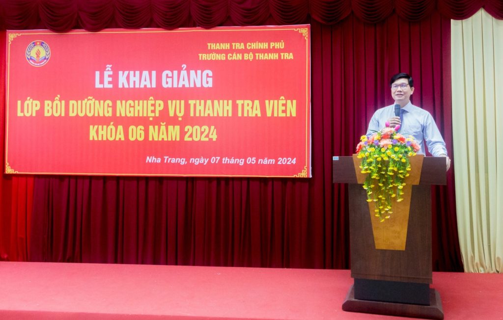 Trường Cán bộ Thanh tra tổ chức Lễ Khai giảng lớp Bồi dưỡng nghiệp vụ Thanh tra viên Khóa 06 năm 2024 tại Trung tâm Đào tạo, bồi dưỡng Nha trang.