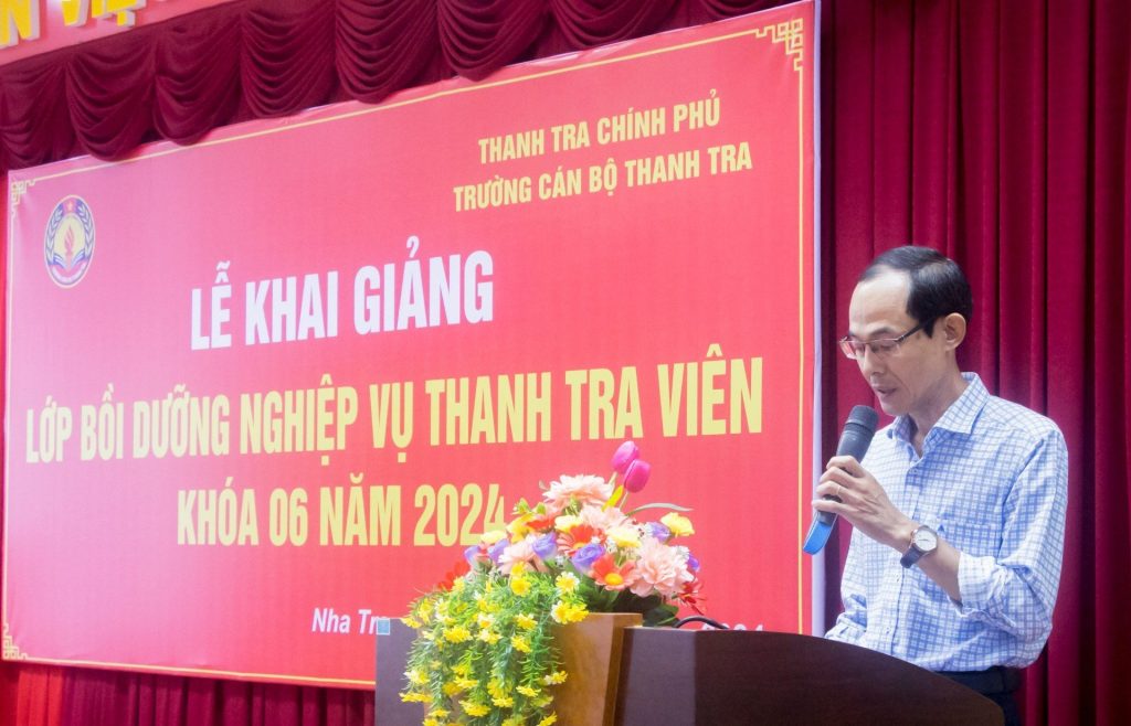 Trường Cán bộ Thanh tra tổ chức Lễ Khai giảng lớp Bồi dưỡng nghiệp vụ Thanh tra viên Khóa 06 năm 2024 tại Trung tâm Đào tạo, bồi dưỡng Nha trang.