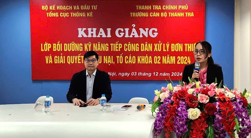 Khai giảng lớp Bồi dưỡng Kỹ năng tiếp công dân, xử lý đơn và giải quyết khiếu nại, tố cáo Khóa 02 năm 2024 cho công chức của Tổng cục Thống kê