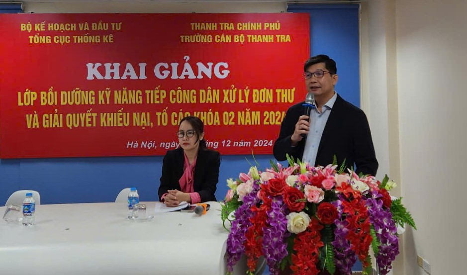 Khai giảng lớp Bồi dưỡng Kỹ năng tiếp công dân, xử lý đơn và giải quyết khiếu nại, tố cáo Khóa 02 năm 2024 cho công chức của Tổng cục Thống kê