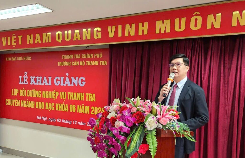 Khai giảng lớp Bồi dưỡng nghiệp vụ Thanh tra chuyên ngành Kho bạc Khóa 6 năm 2024 cho công chức ngành Kho bạc trên phạm vi cả nước