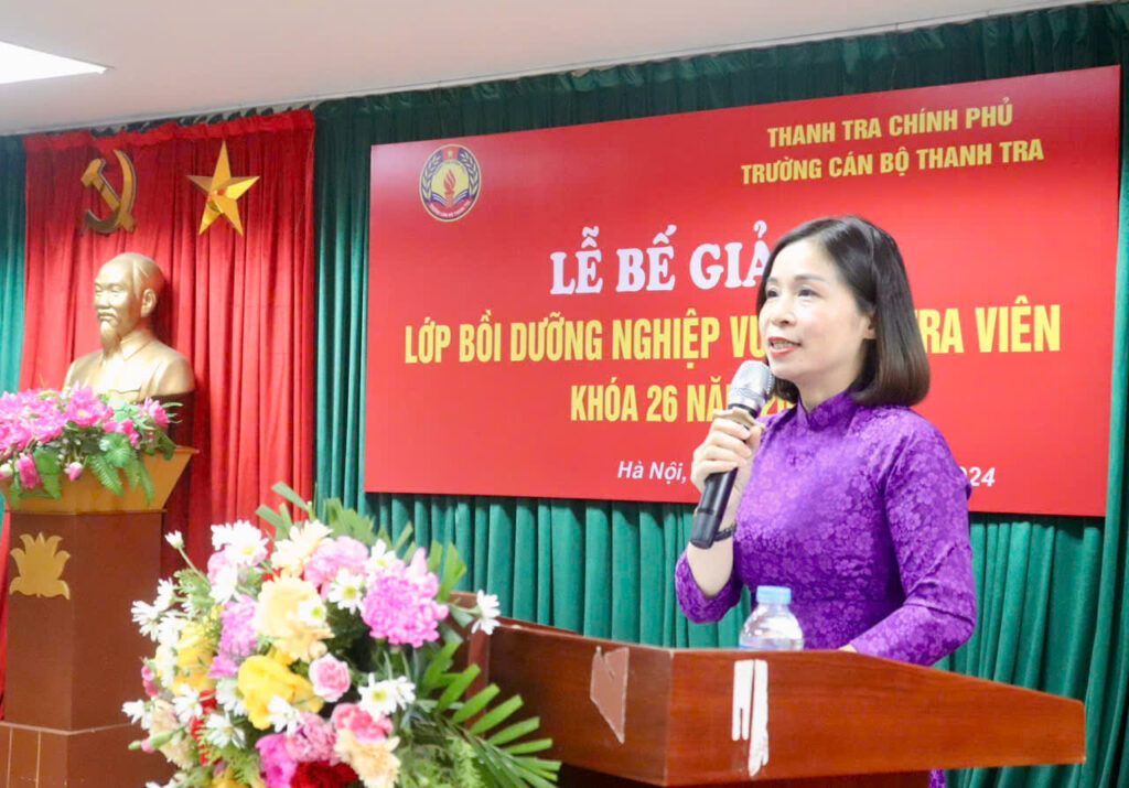 Trường Cán bộ Thanh tra tổ chức Lễ Bế giảng lớp Bồi dưỡng nghiệp vụ Thanh tra viên Khóa 26 năm 2024