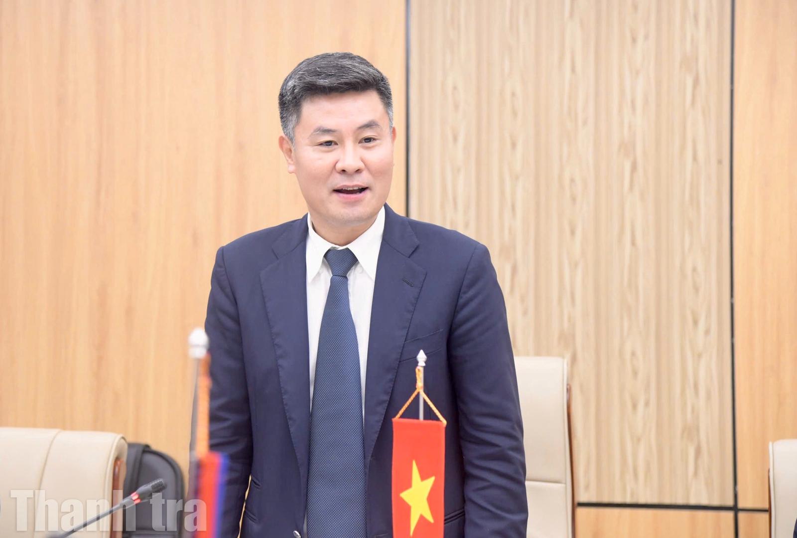 Phó Tổng Thanh tra Nguyễn Văn Cường tiếp xã giao Đoàn Đại biểu Thanh tra Nhà nước Lào