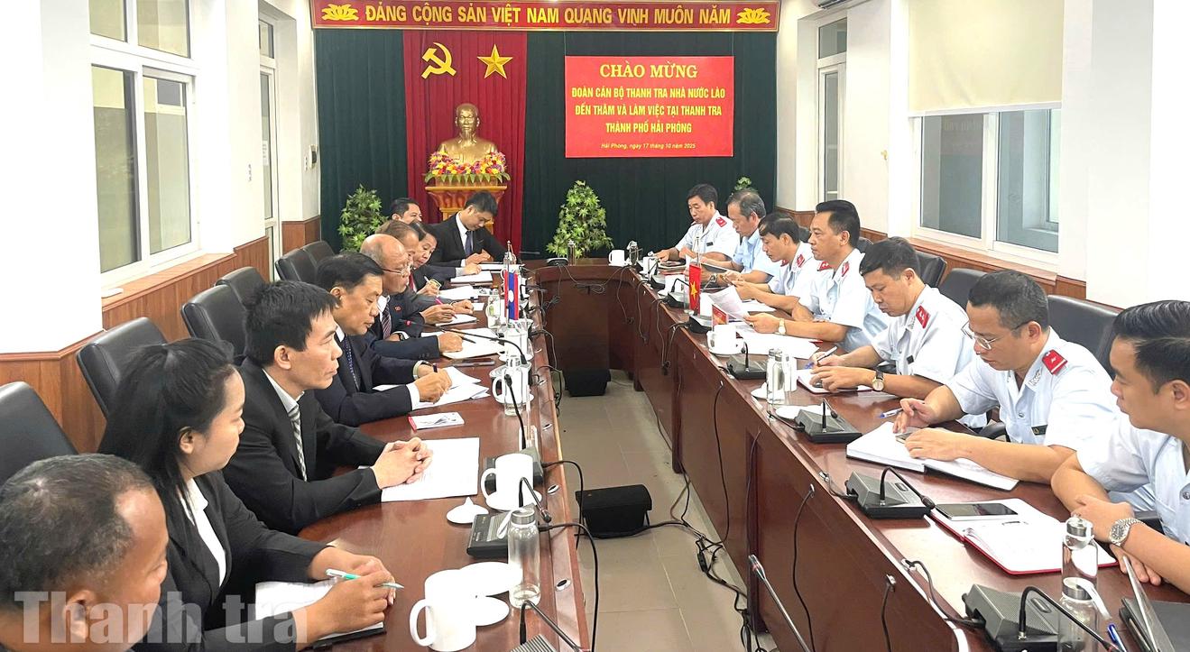 Thanh tra Hải Phòng và Thanh tra Nhà nước Lào: Chia sẻ kinh nghiệm, thắt chặt hợp tác hữu nghị