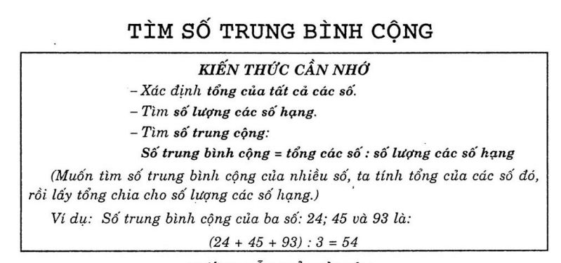 Dạng toán tìm số trung bình cộng lớp 4 