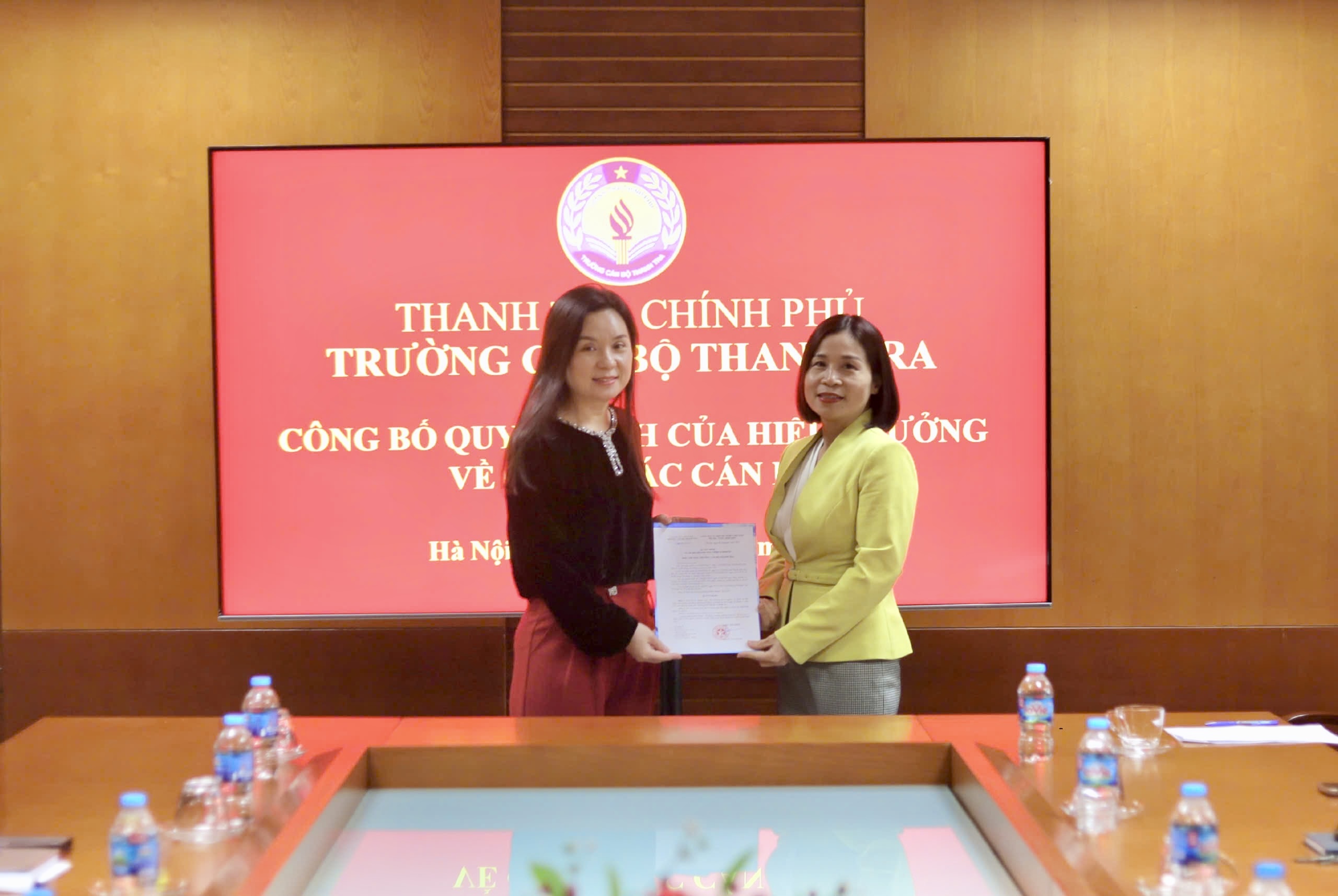 Công bố Quyết định của Hiệu trưởng Trường Cán bộ thanh tra về công tác cán bộ