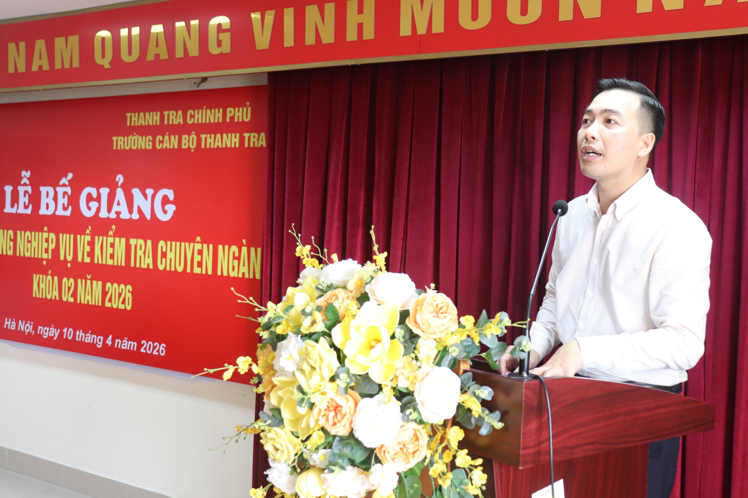 Lễ bế giảng Lớp Bồi dưỡng nghiệp vụ về kiểm tra chuyên ngành K02/2026