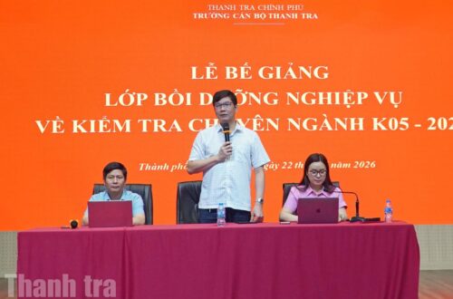 Bế giảng lớp bồi dưỡng nghiệp vụ kiểm tra chuyên ngành khóa 5 năm 2026