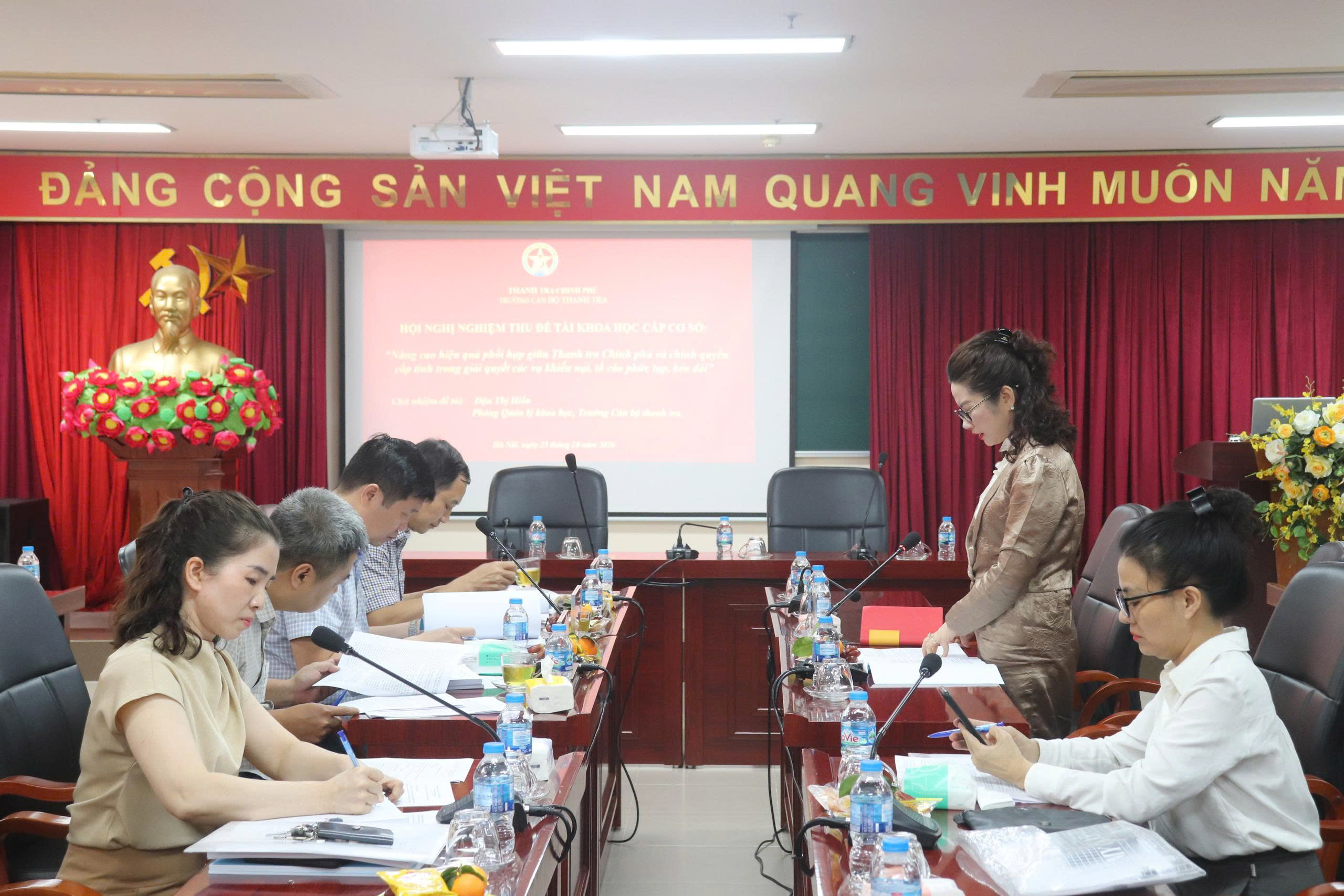 Hội nghị nghiệm thu đề tài cấp cơ sở: “Nâng cao hiệu quả phối hợp giữa Thanh tra Chính phủ và chính quyền cấp tỉnh trong giải quyết các vụ việc khiếu nại, tố cáo phức tạp, kéo dài”