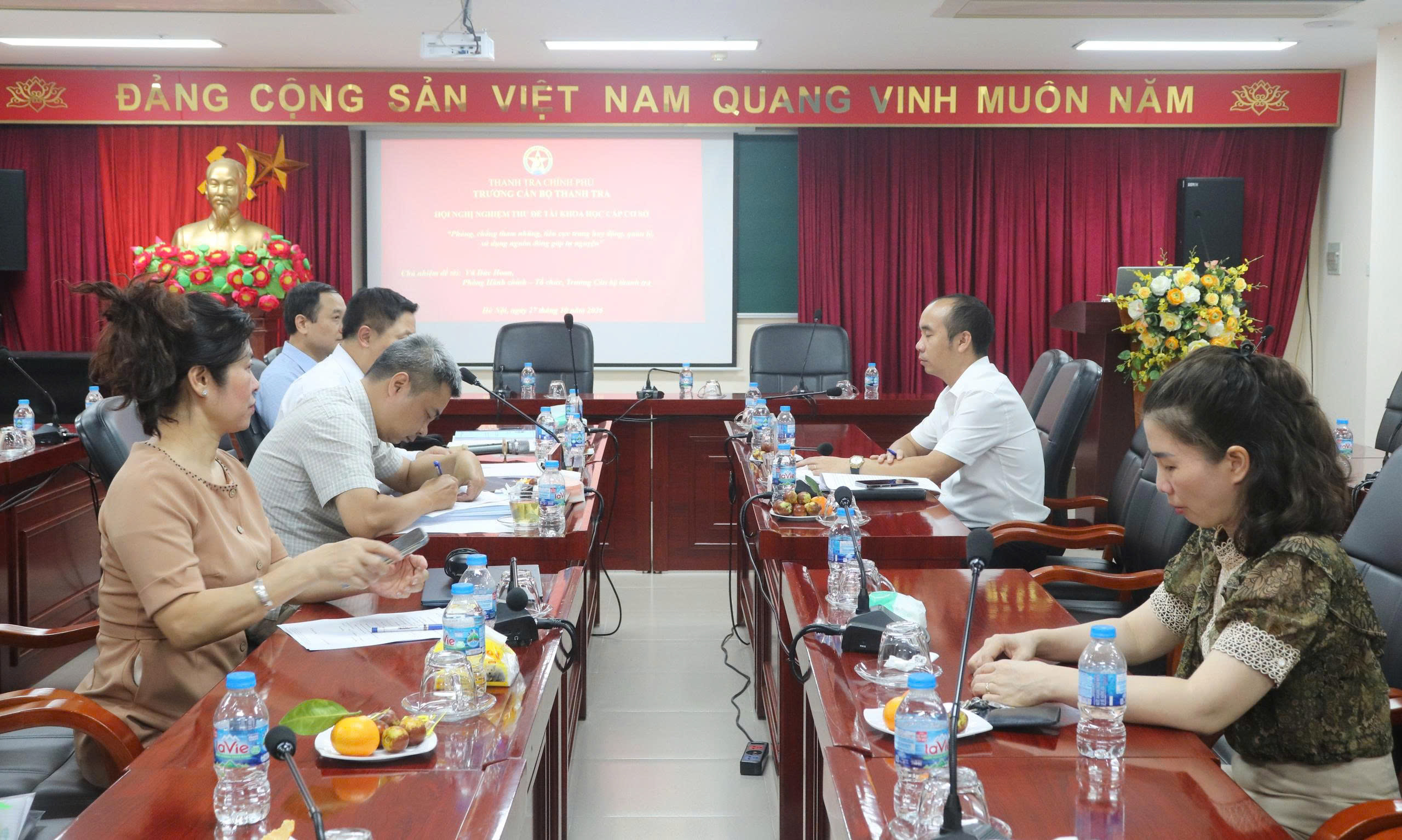 Hội nghị nghiệm thu đề tài khoa học cấp cơ sở: “Phòng, chống tham nhũng, tiêu cực trong huy động, sử dụng nguồn đóng góp tự nguyện”